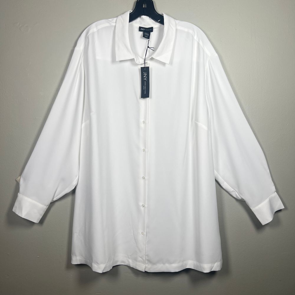 JNY Jones New York White Plus Oversize Blouse 2X 3X